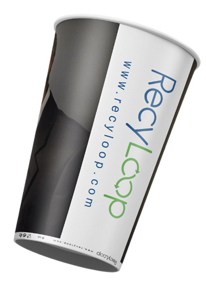 Steam rising from a hot drink in a paper cup made with a water-based barrier